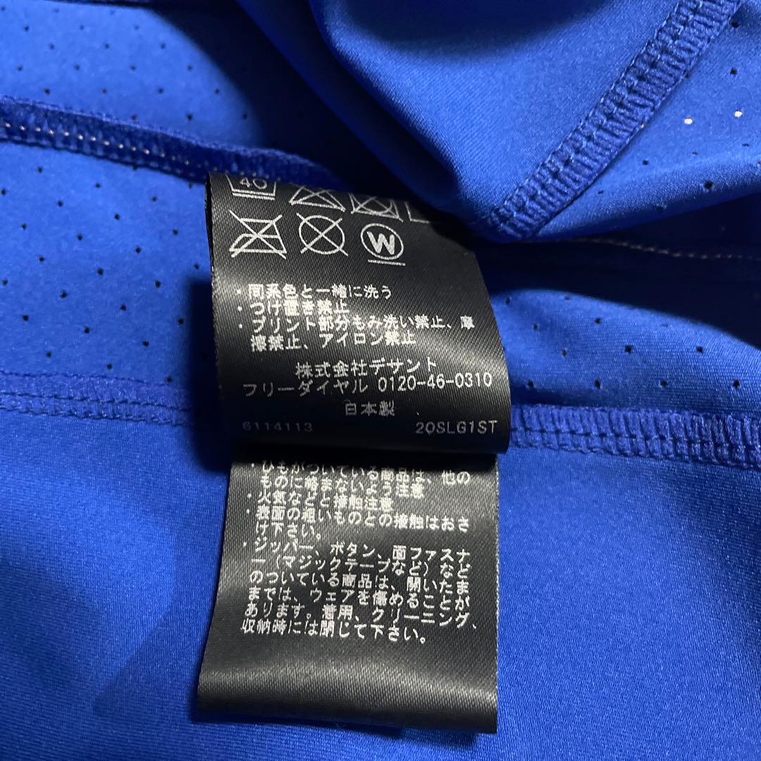 デサントゴルフメンズ　ポロシャツXL 吸汗　速乾　UVケア　ストレッチ素材　青色