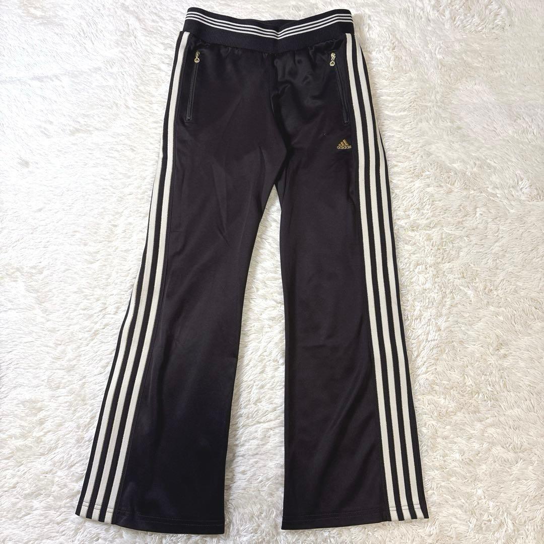 00s Y2K adidas ジャージセットアップ フレアパンツ ゴールドロゴM