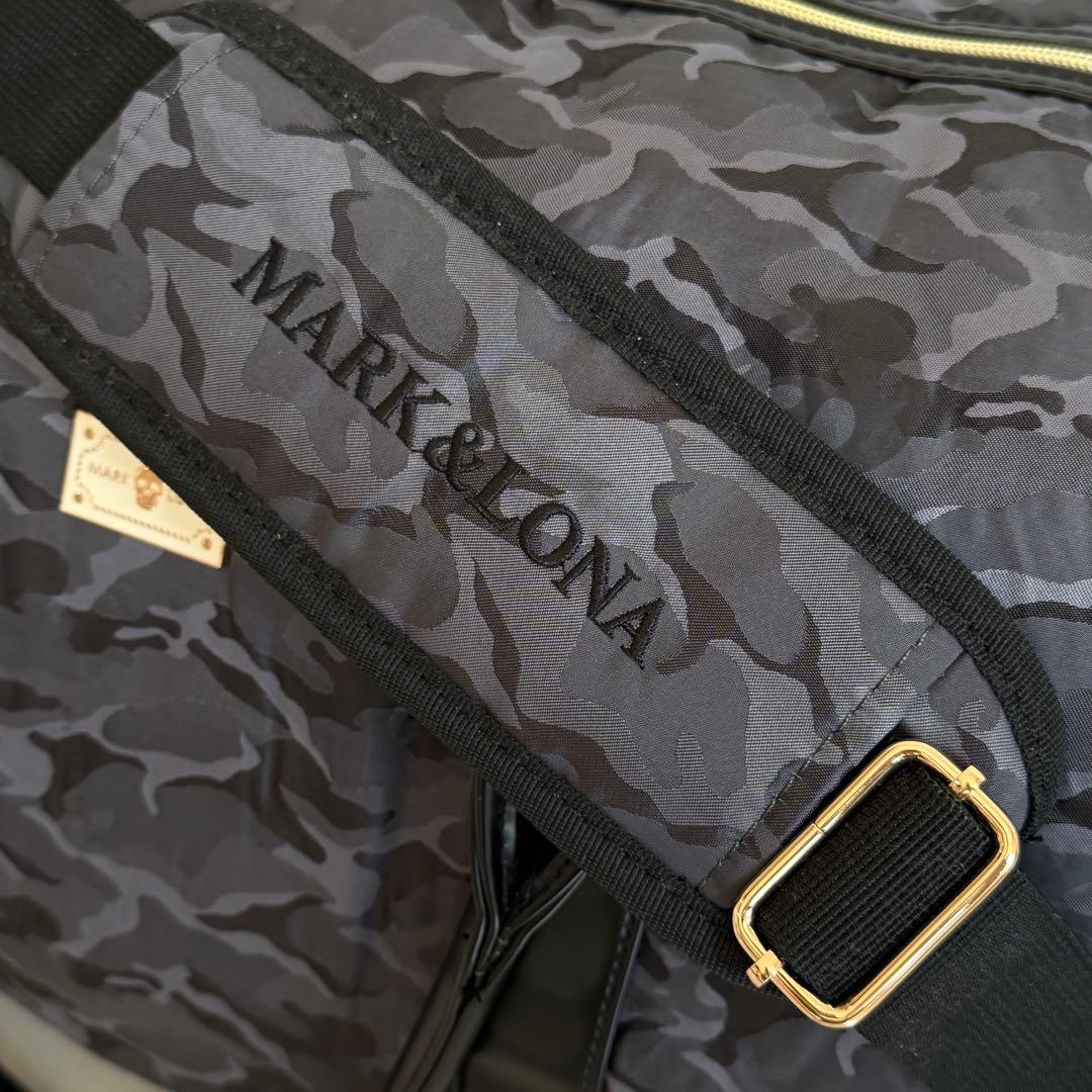 マークアンドロナ　ボストンバッグ　カモフラ　グレー系　スカル　ゴルフ