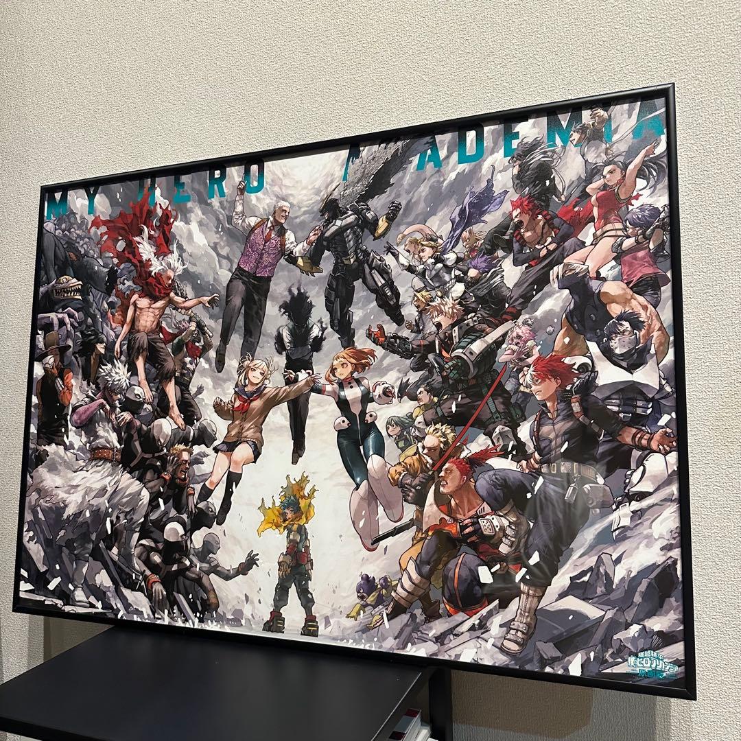 【額装済】ヒロアカ　原画展　B2ポスター　キービジュアル　ヒーローVSヴィラン