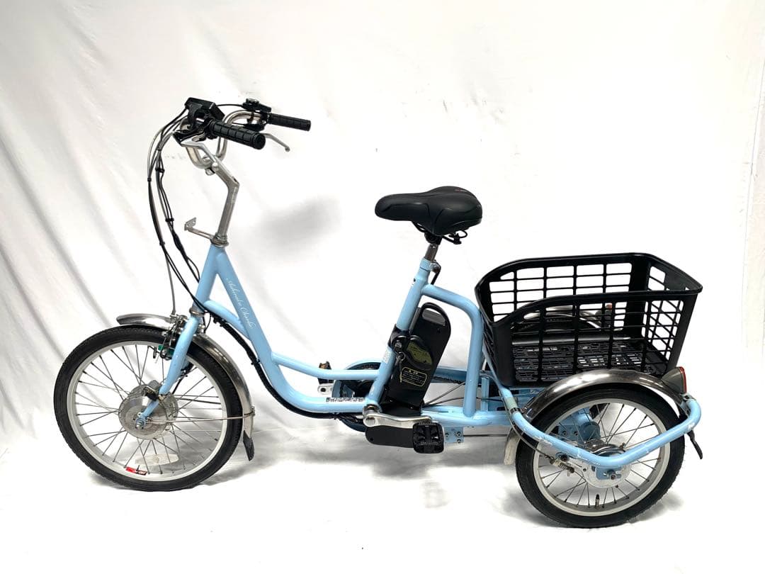 【即乘】送料無料 電動アシスト三輪自転車 新品バッテリセル10Ah 動作確認済