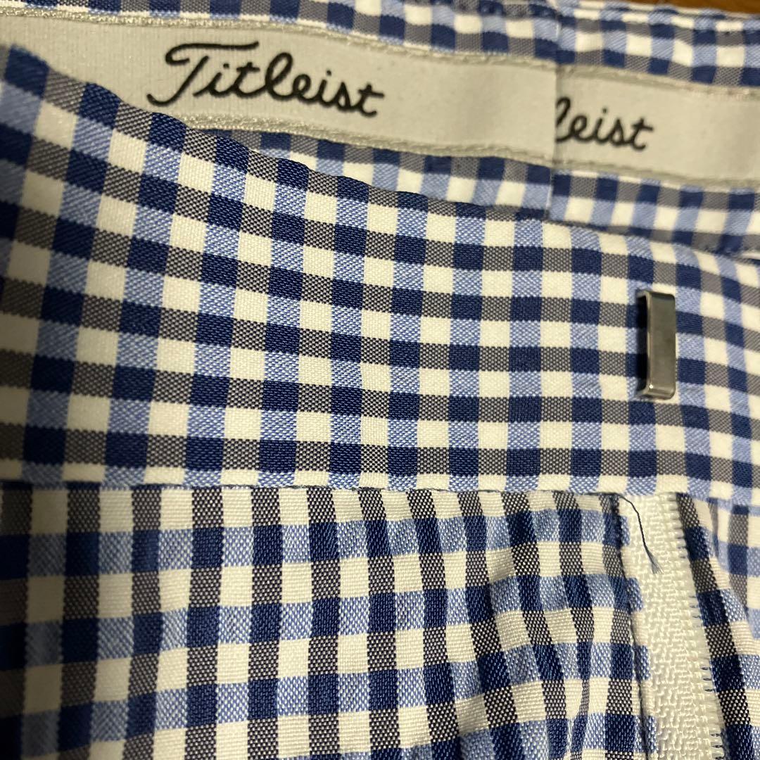 Titleist ゴルフ用パンツ 青と白のチェック柄