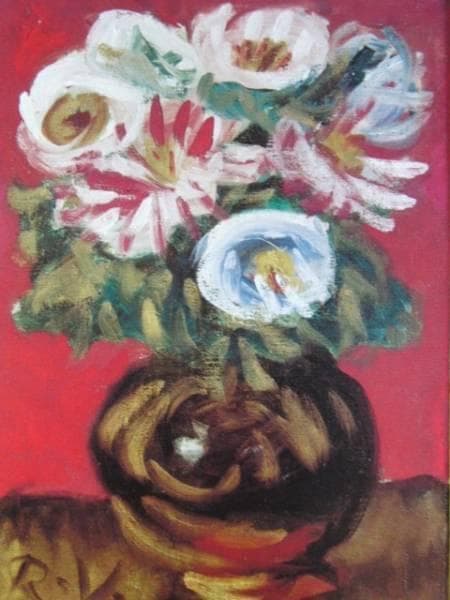 梅原 龍三郎、牡丹、高級希少画集画、版上サイン入 新品額付