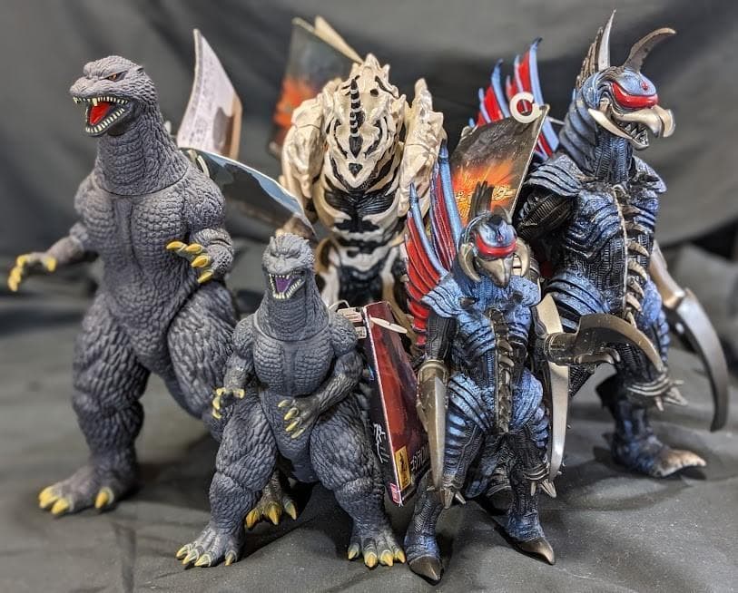 FWゴジラ・ガイガン・モンスターX（バンダイ）タグ付ソフビフィギュア３体セット