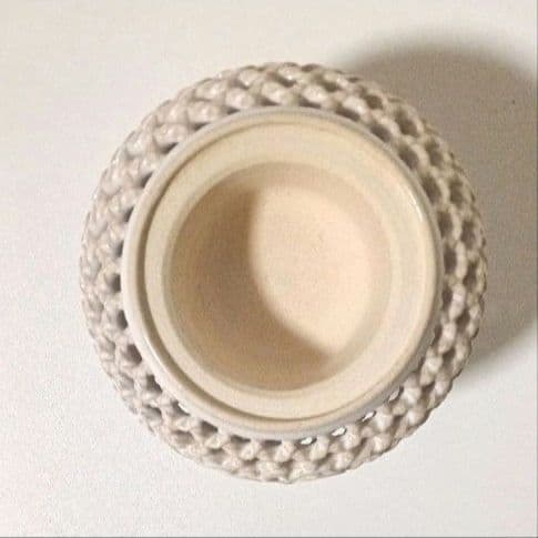未使用美品 萩焼 誠心窯 石川誠心 香炉 共箱 栞 透かし彫り 香炉 三足