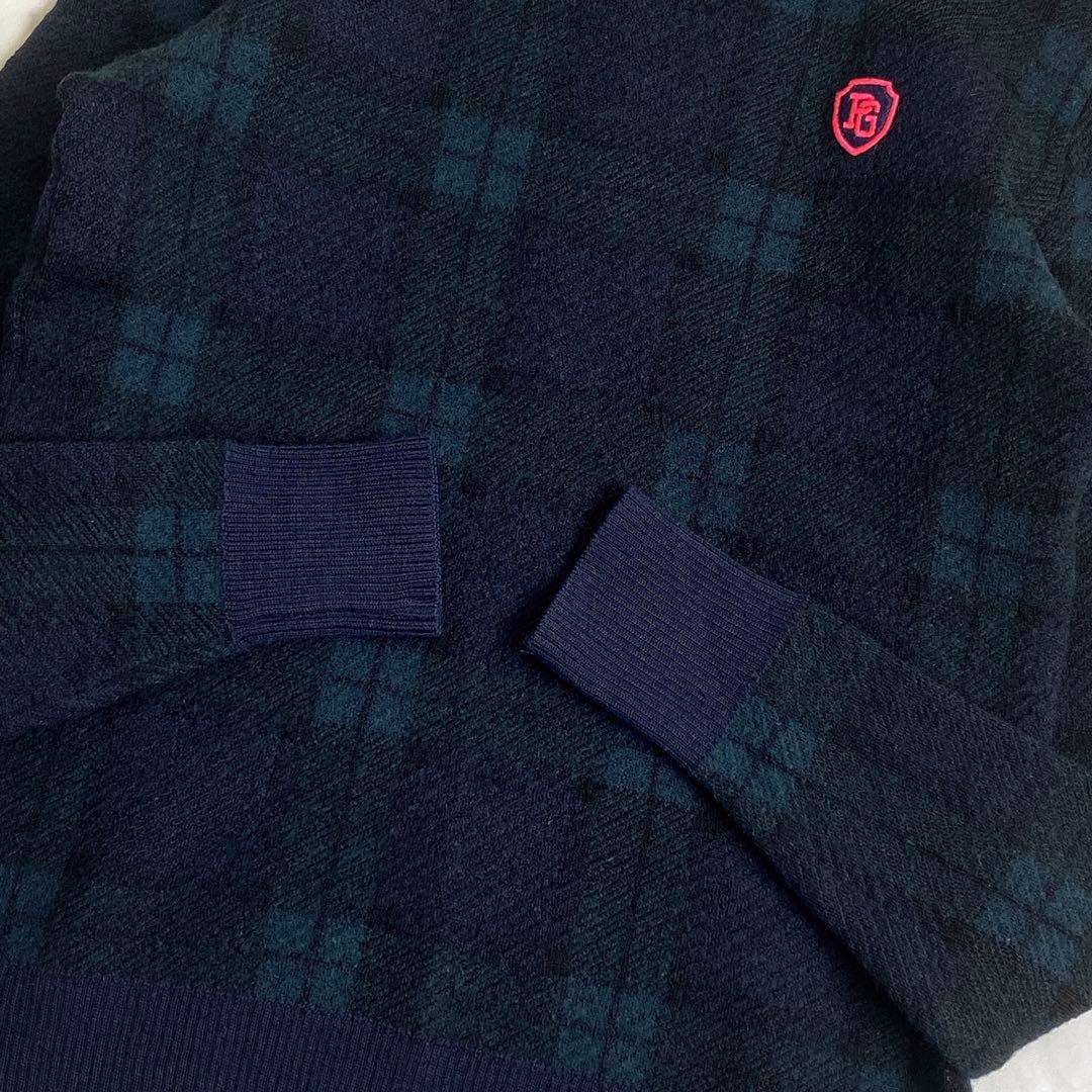 ✨PEARLY GATES　パーリーゲイツ　タータンチェックタートルネックニット