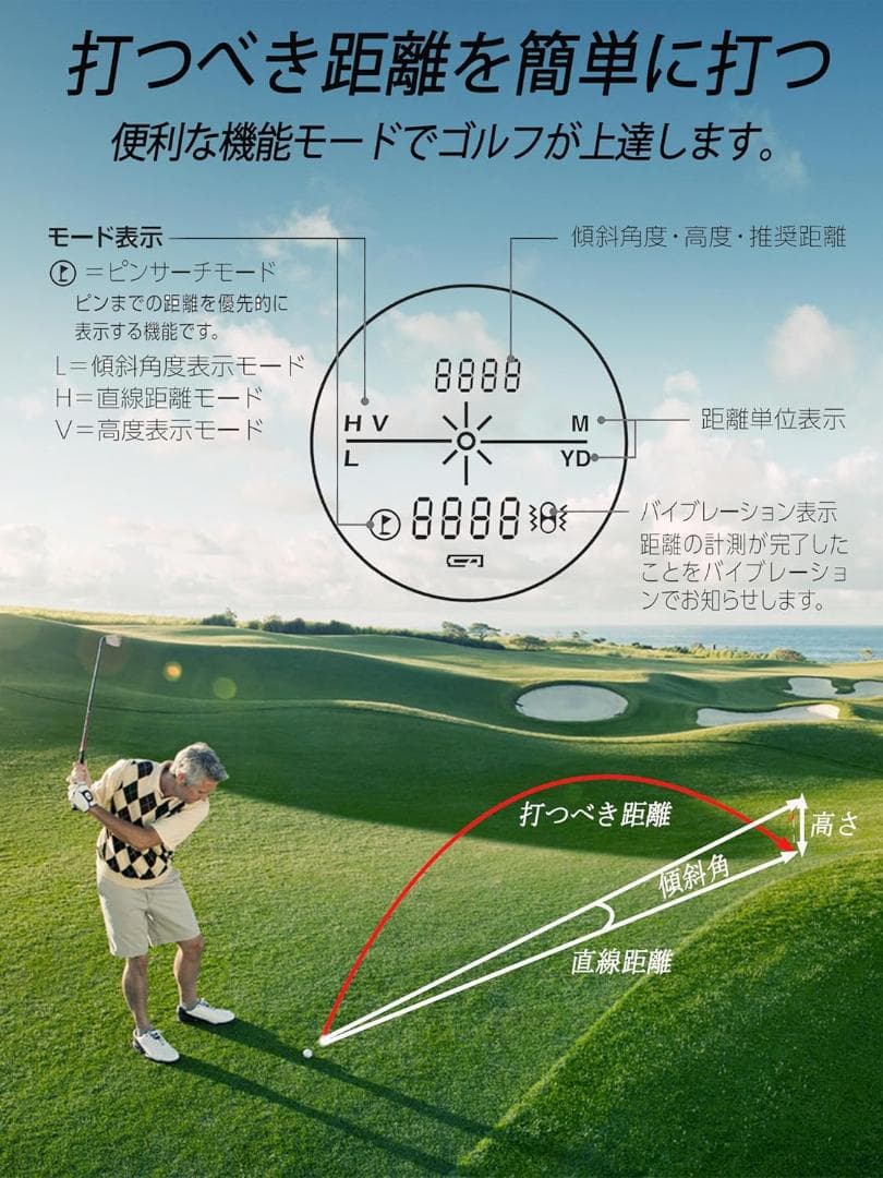 【大特価❗】LRF800　ゴルフ距離計 超小型800ヤードレーザー距離計