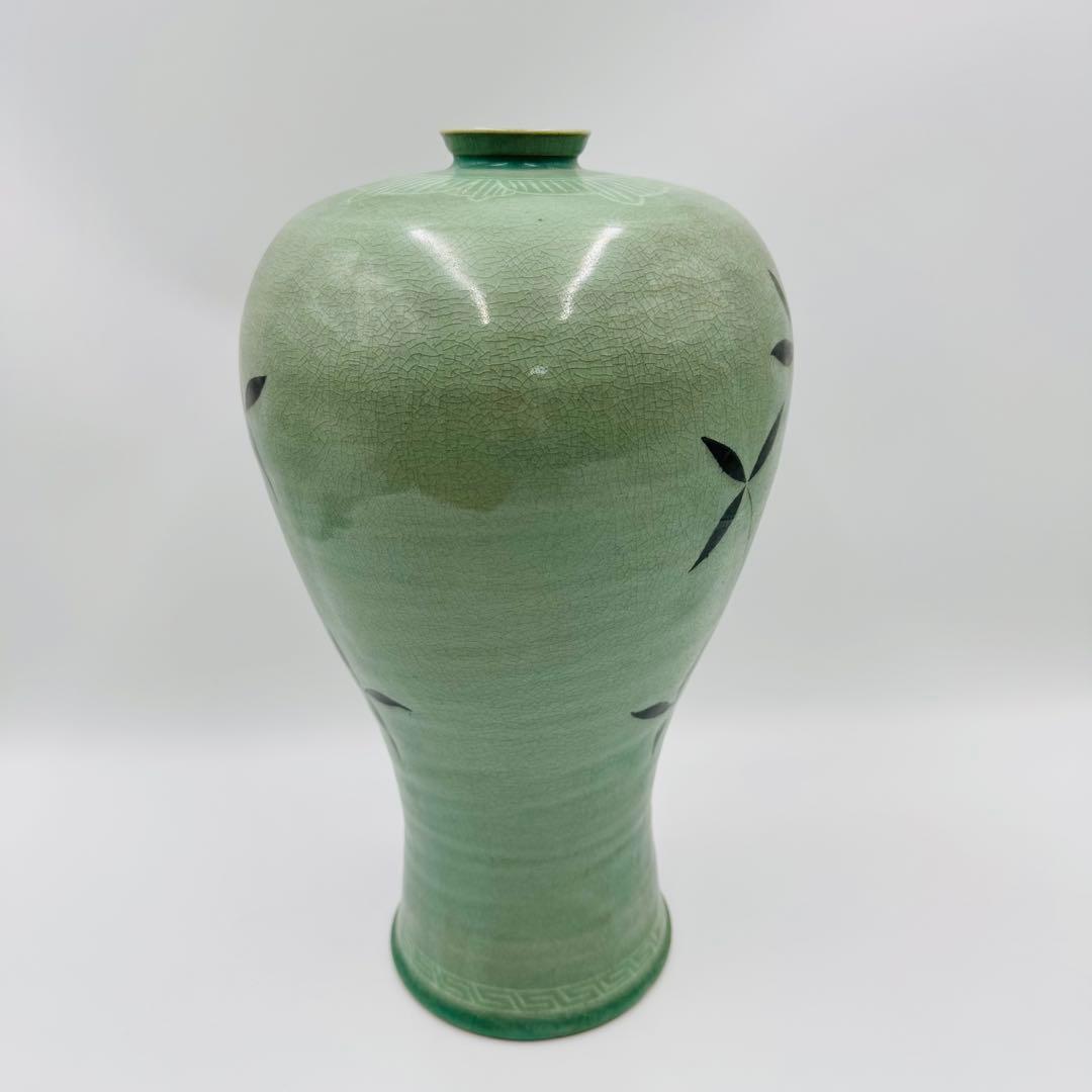 【韓国美術　人間文化財　池順鐸　花瓶　花器　共箱】骨董　アンティーク　インテリア