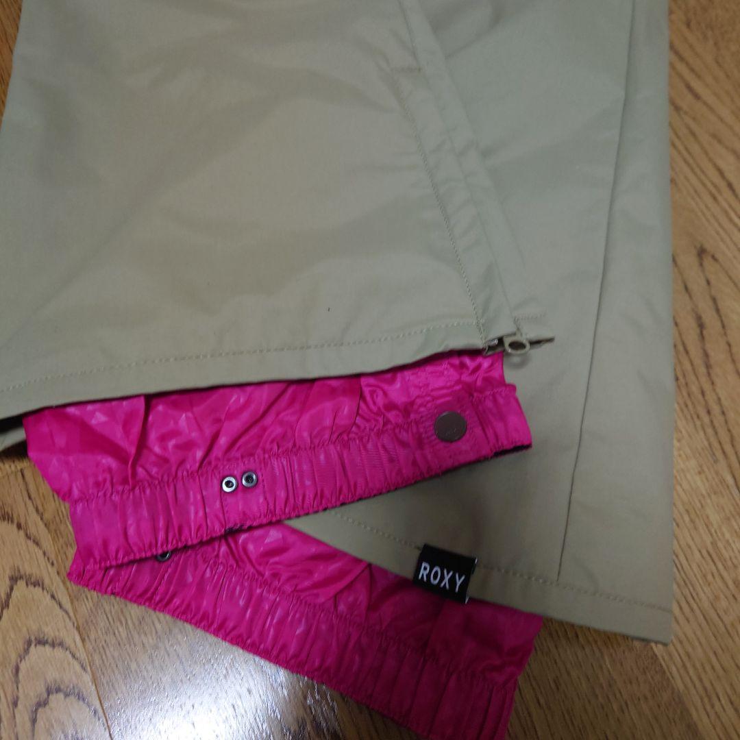 【美品】ROXY　スノボウェア　上下セット　デニム風　ベージュ　ピンク　Ｓ