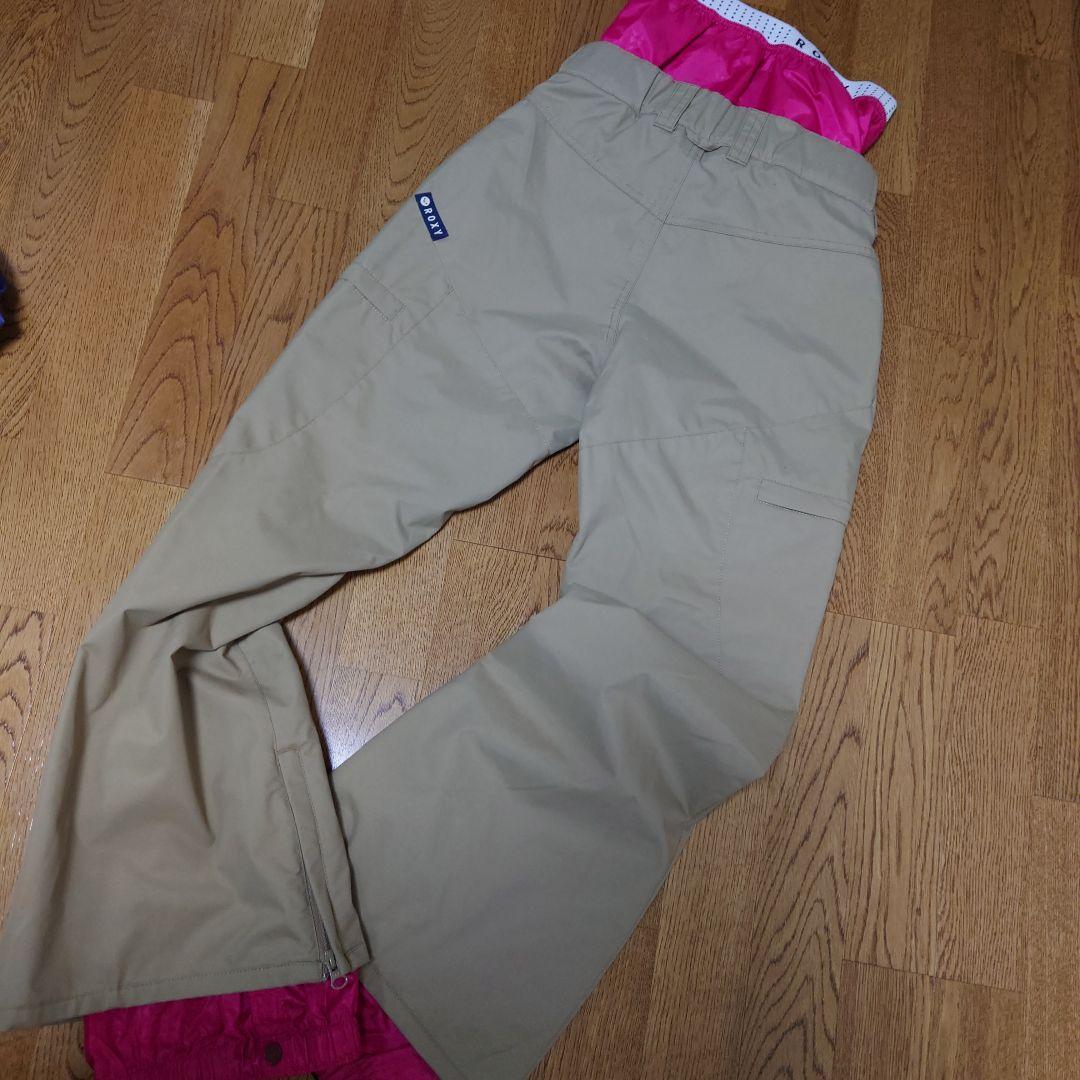 【美品】ROXY　スノボウェア　上下セット　デニム風　ベージュ　ピンク　Ｓ