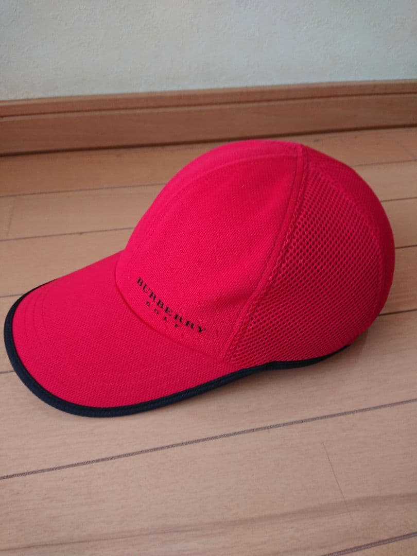 BURBERRY GOLF バーバリー キャップ 帽子 赤 ほぼ新品