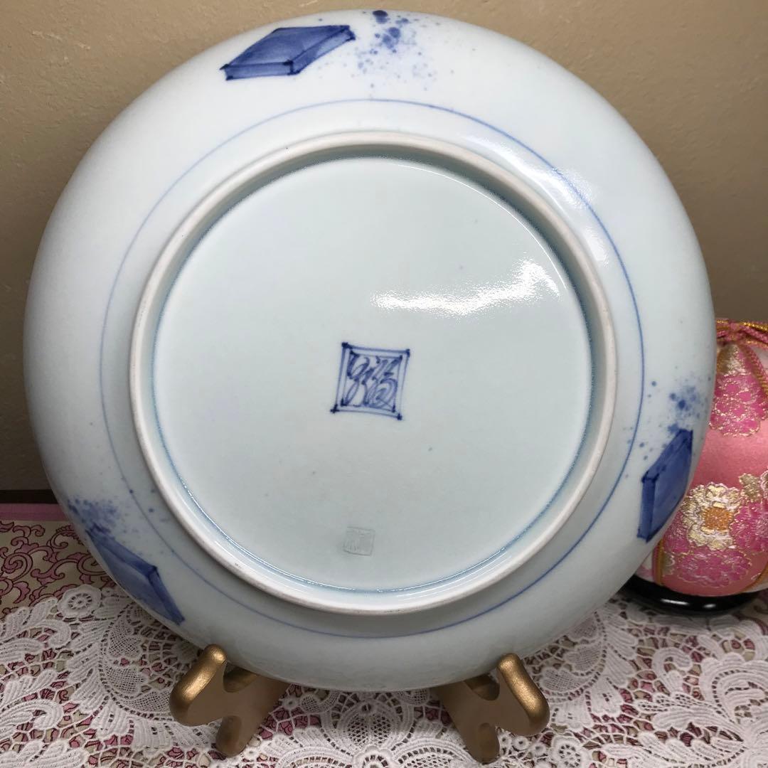 福泉窯　染付　雛絵皿　1枚　お内裏様　お雛様　24㎝　おひなさま　ひなまつり