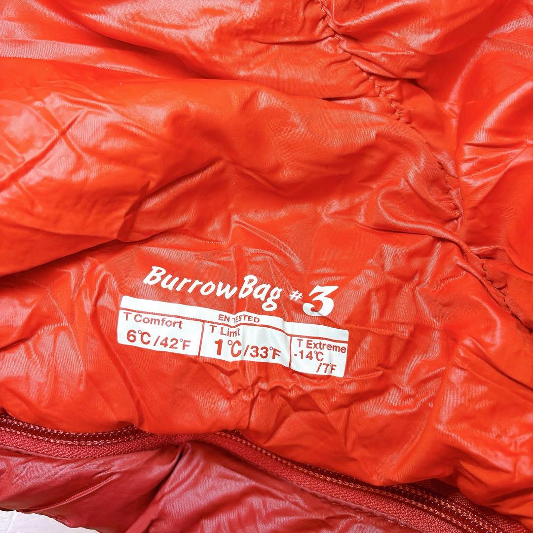 【極美品】モンベル バロウバッグ #3 R\ZIP レッド赤　シュラフ寝袋