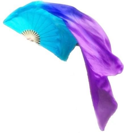 【新品】ビッグファンベール★右手のみ★水色青紫！シルク100％