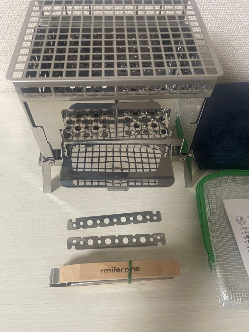 笑 's コンパクト焚き火グリル Ｂ-６君 ステンレスメッシュグリル セット