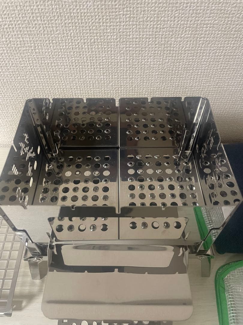 笑 's コンパクト焚き火グリル Ｂ-６君 ステンレスメッシュグリル セット