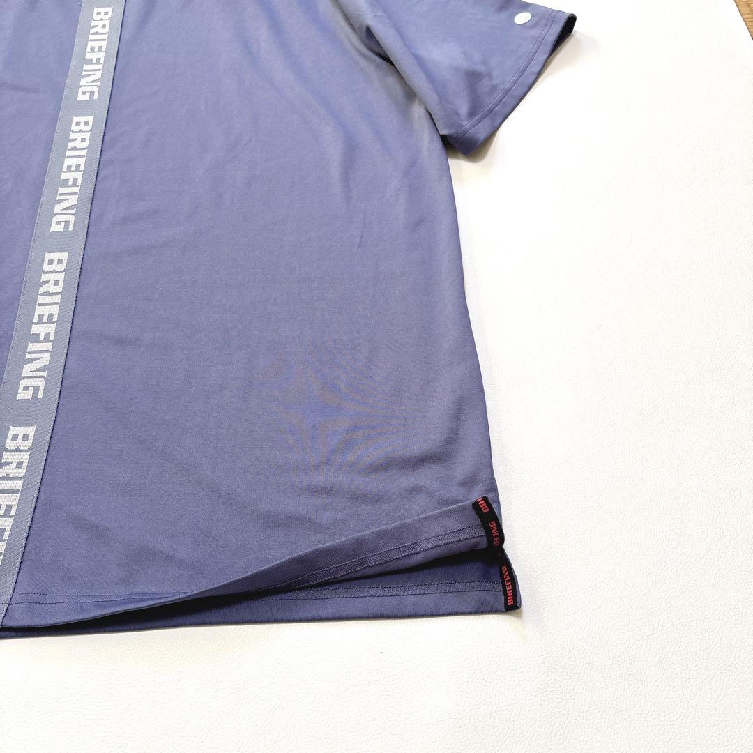 【美品】XLサイズ！ブリーフィング ゴルフ半袖 モックネック Tシャツ 青系