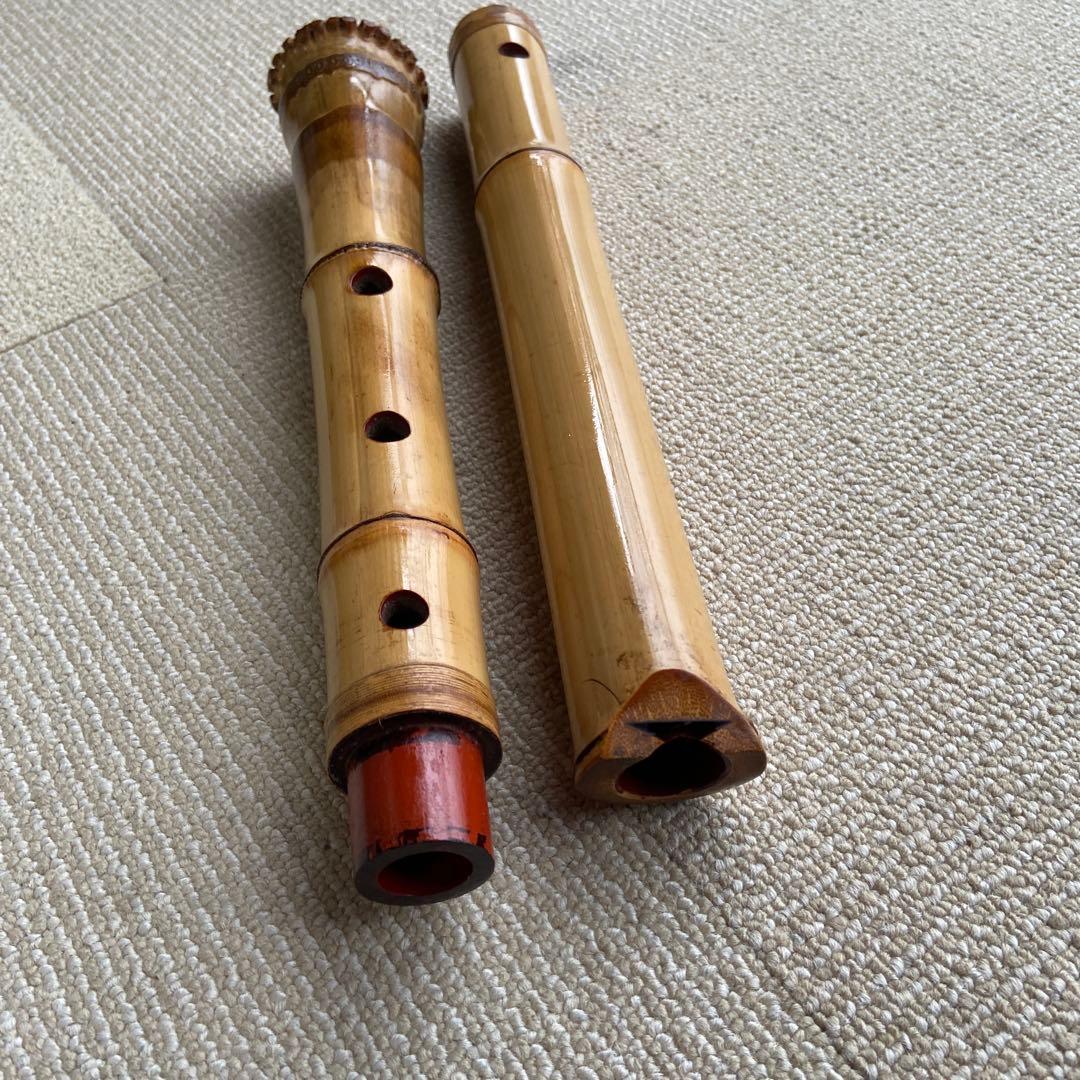 182 尺八　一尺九寸管　銘清輔　三印