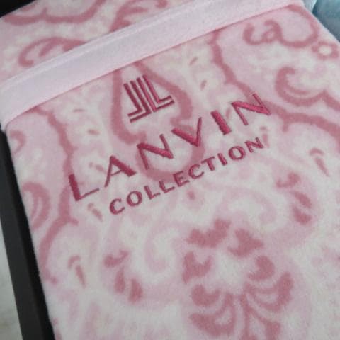LANVIN ランバン 2枚合わせ綿毛布 ２枚セット ピンク ブルー