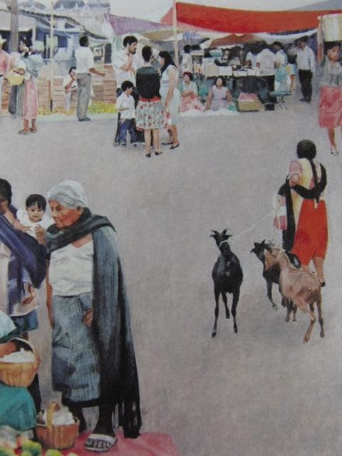 吉井淳二、【市場オコトラン（メキシコ）】、希少な大判額装用画集より
