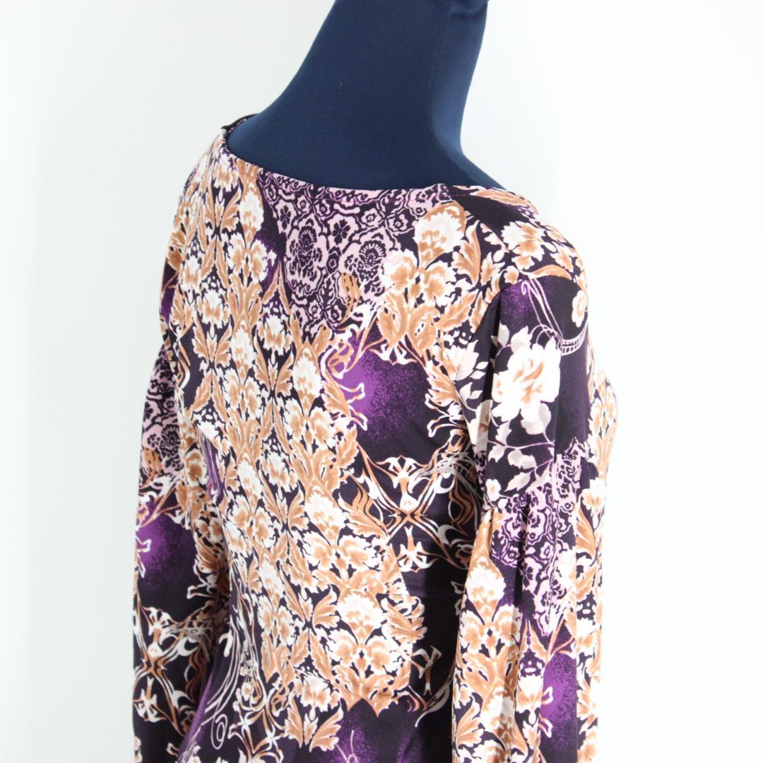 【美品 社交ダンス衣装】ワンピース ドレス Otto Mサイズ 紫 花柄