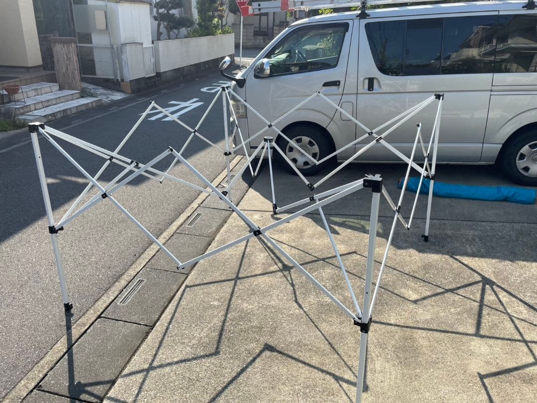 『夏らしい青いタープ/四角タープ』2段階高さ調節/収納バッグ付/簡単組立・収納