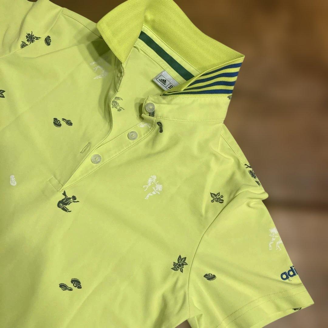 adidas ゴルフ　ポロシャツ　蛍光　大人の黄色　レディース　少し大きめのS
