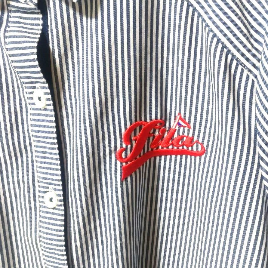 FILA GOLF フィラゴルフ　ウェア　シャツワンピース　ストライプロゴ LL