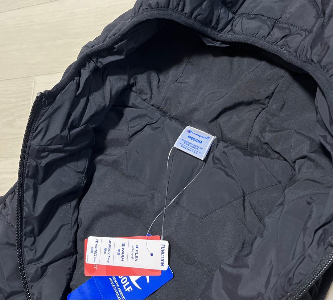 チャンピオン ゴルフ フーデッド ジップ ベスト 24FW 中綿 保温 防風