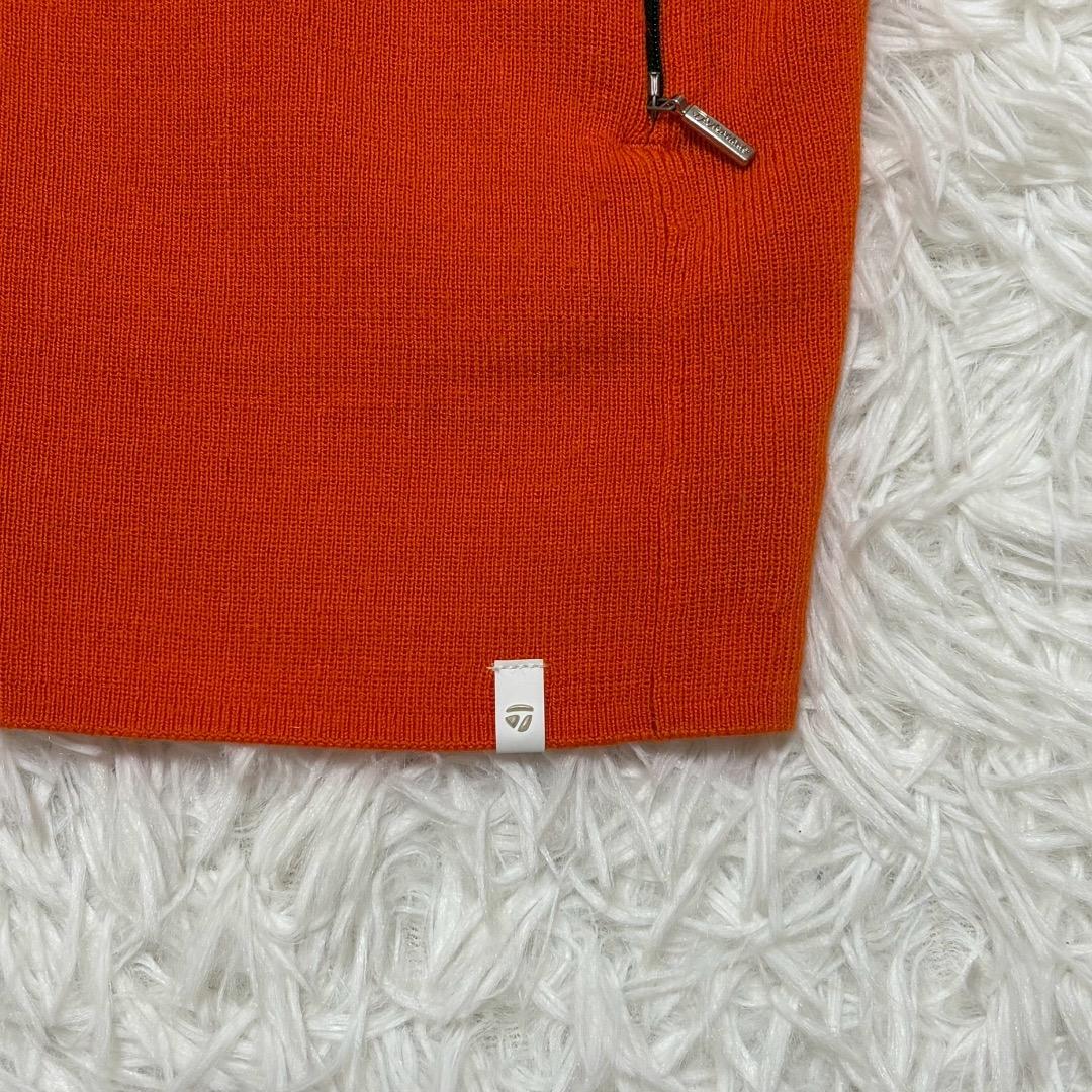 ◎極美品 テーラーメイド ゴルフウェア メンズ ジップアップ ニット オレンジM