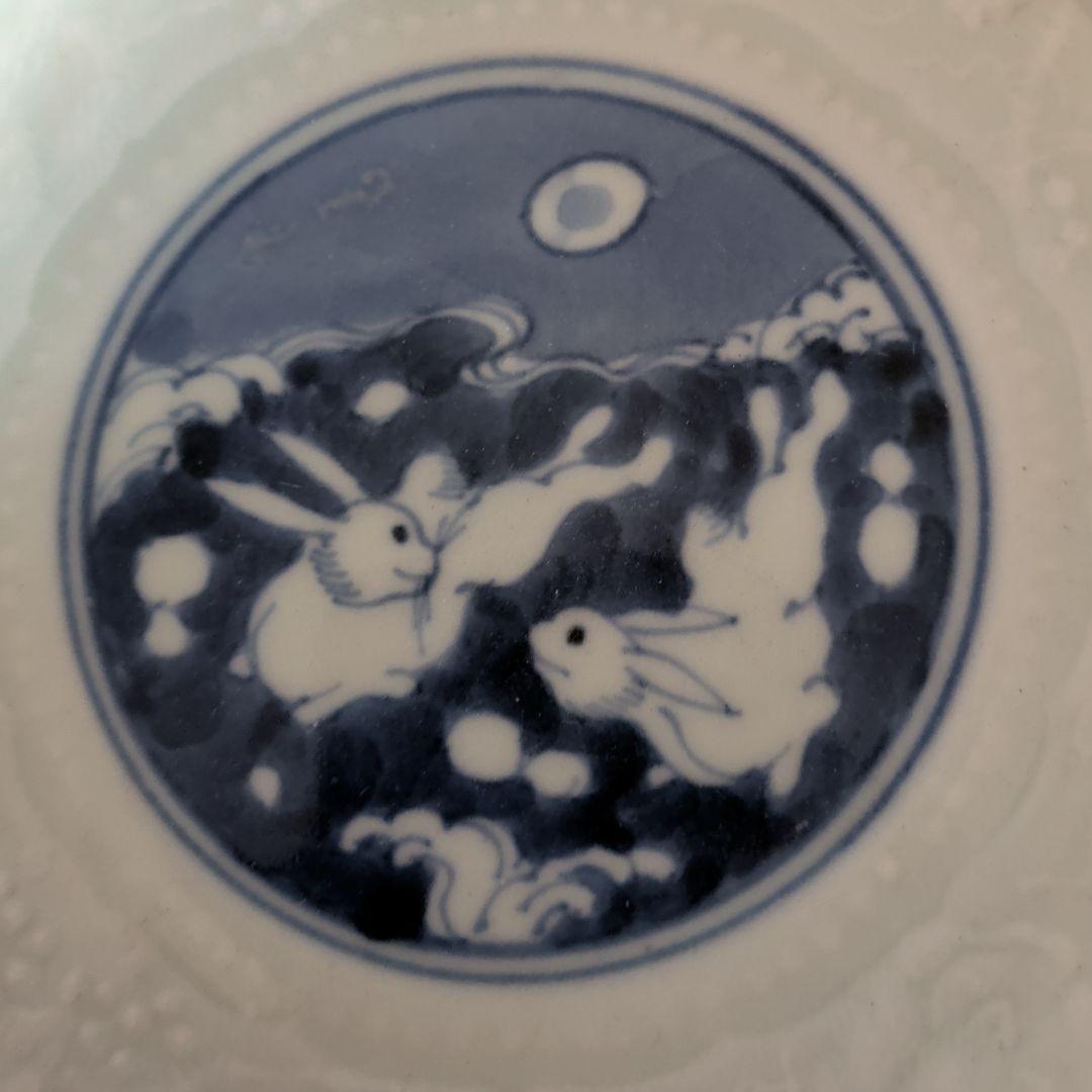 伊万里　跳ね波兎紋膾(なます)皿