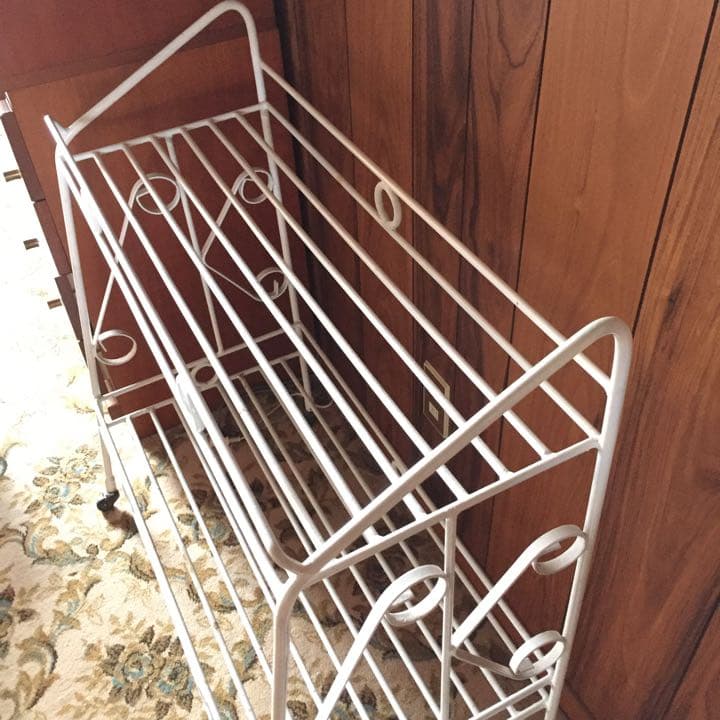 2段ラック　ベランダ棚　洋風レトロ