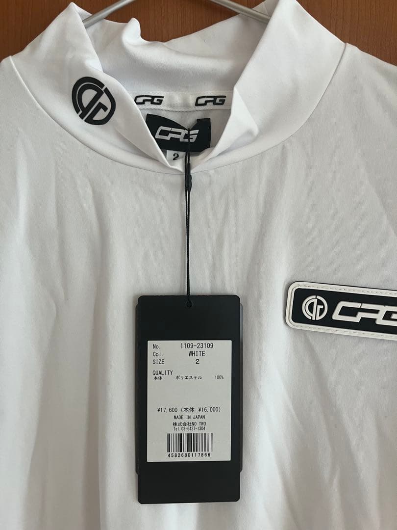 CPG モックネック ホワイトシャツ レディース