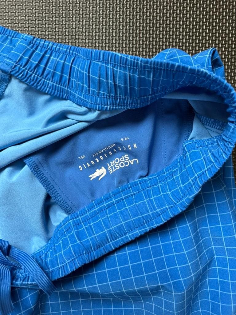 LACOSTE ジョコビッチモデル USサイズL 青 チェック柄 ジャージ