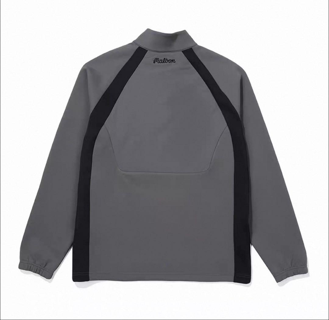 黒　Ｍ　 新品　マルボンゴルフ MALBON GOLF 　長袖　ハーフジップ