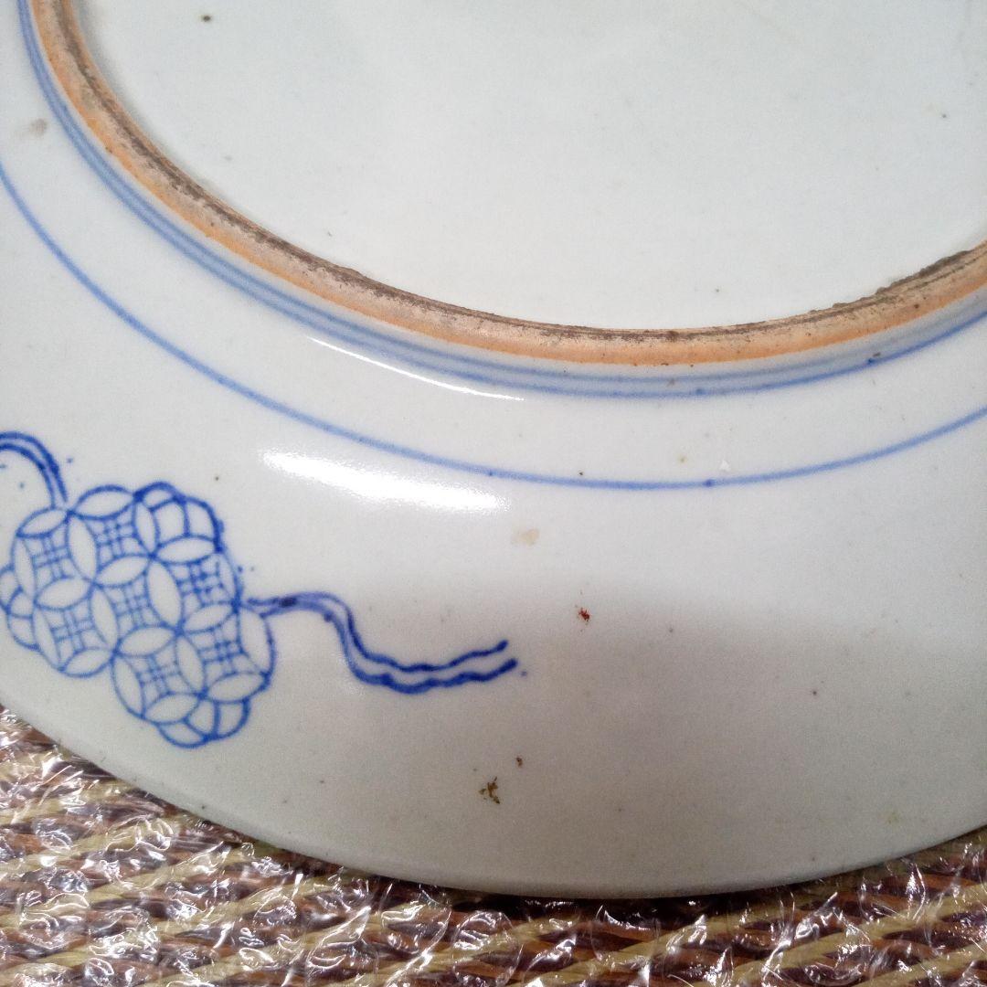 青白磁 風景画 平皿　大皿