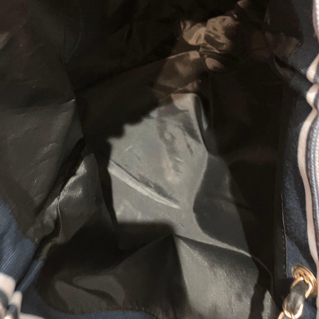 CHANEL ノベルティチェーン2wayトートバッグ　ボーダー