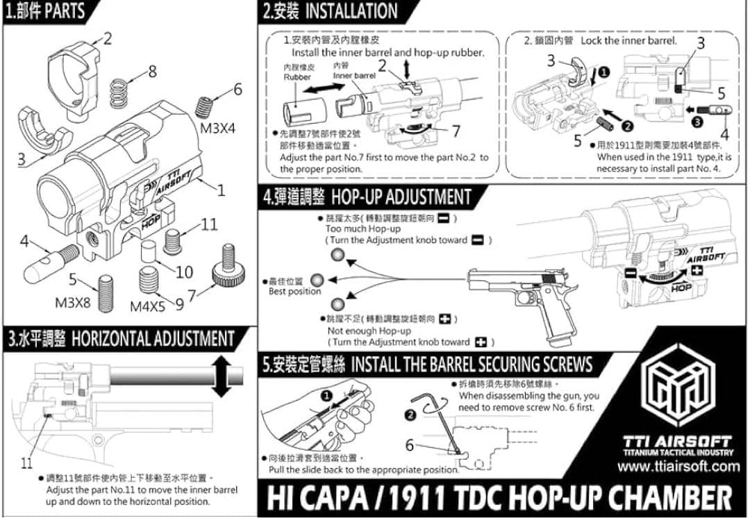 東京マルイ　ハイキャパシリーズ用TDCホップアップチャンバー　ガスブローバック