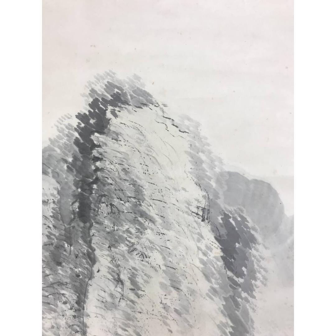真作/田中頼璋/閑庭読書図/山水人物図/掛軸☆宝船☆AK-961