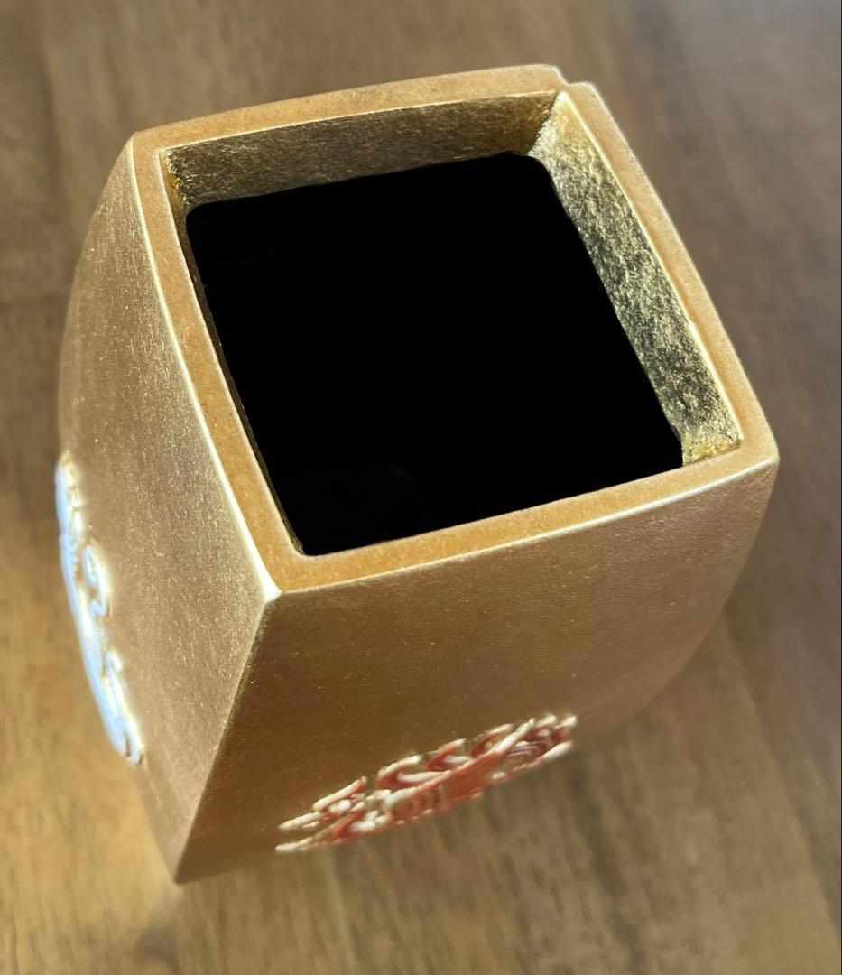 【風水ー四神獣花器】 金箔　鬼門除　台座　陰陽道 方位学　解説書付　希少品
