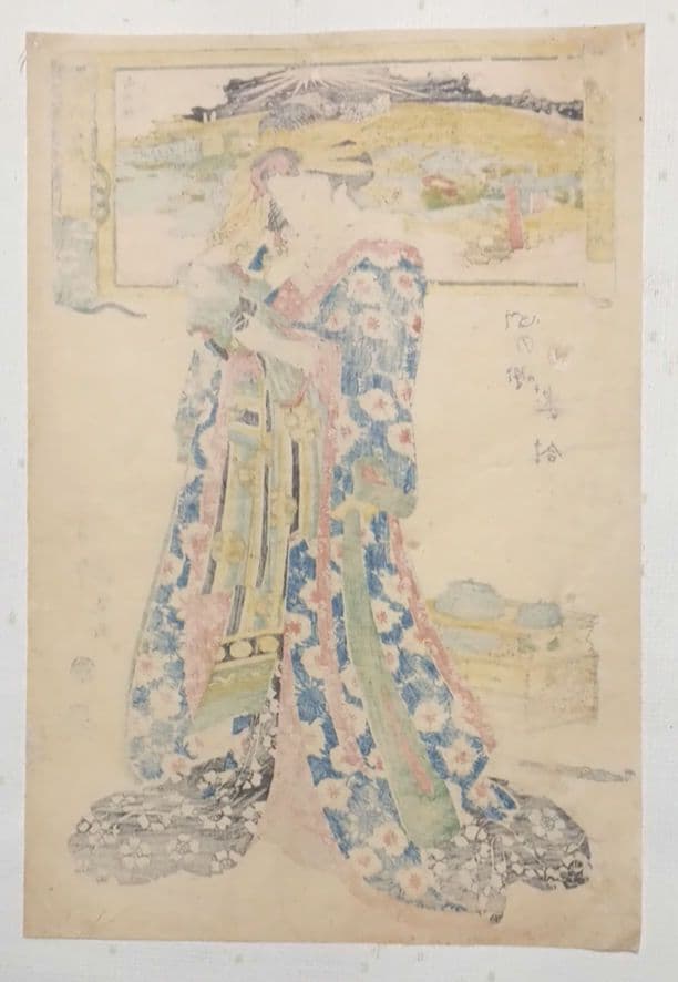 浮世絵版画、東都名所両国橋之涼、渓斎英泉画、文化後期～文政出版