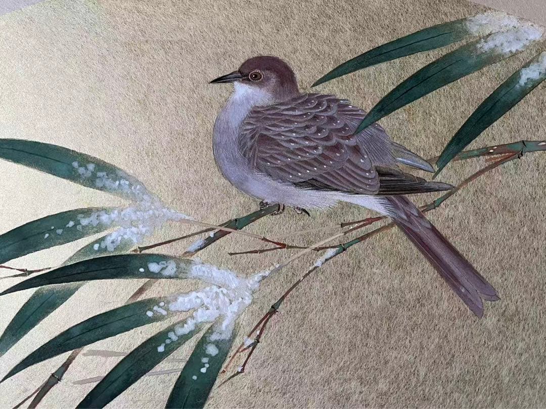 吉因澄舟筆　？ (雀)三枚　古い復製画？