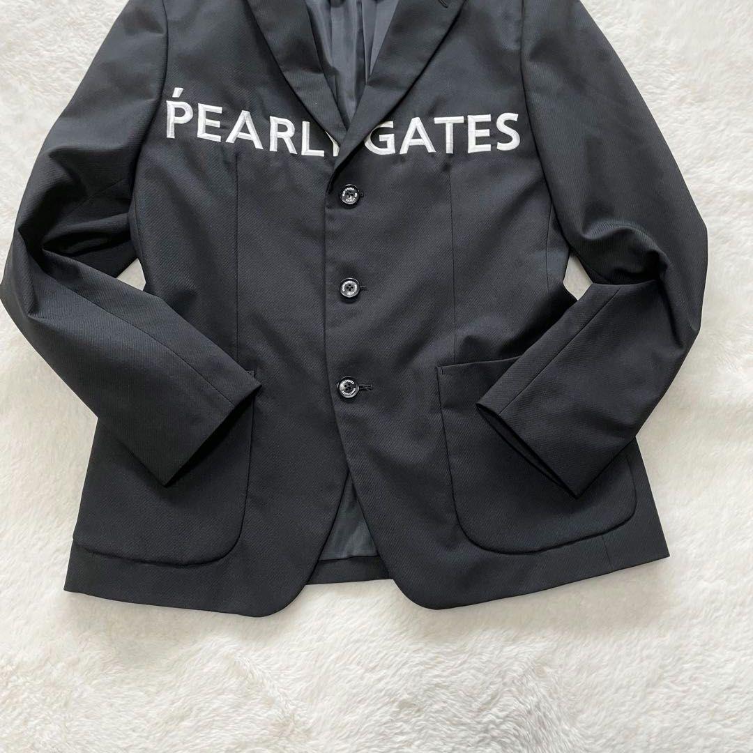 【近年美品】PEARLY GATES 　ロゴ刺繍　テーラードジャケット 　黒