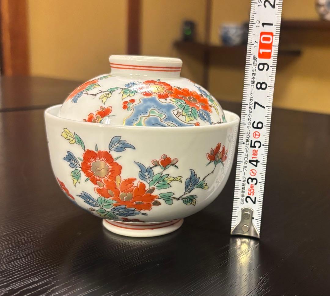 有田焼彌左衛門窯　金彩　蓋つき煮物椀 5個セット