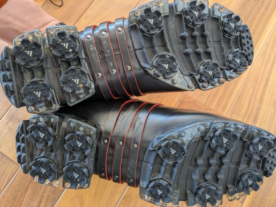 adidas ブラック ゴルフシューズ スパイクソール