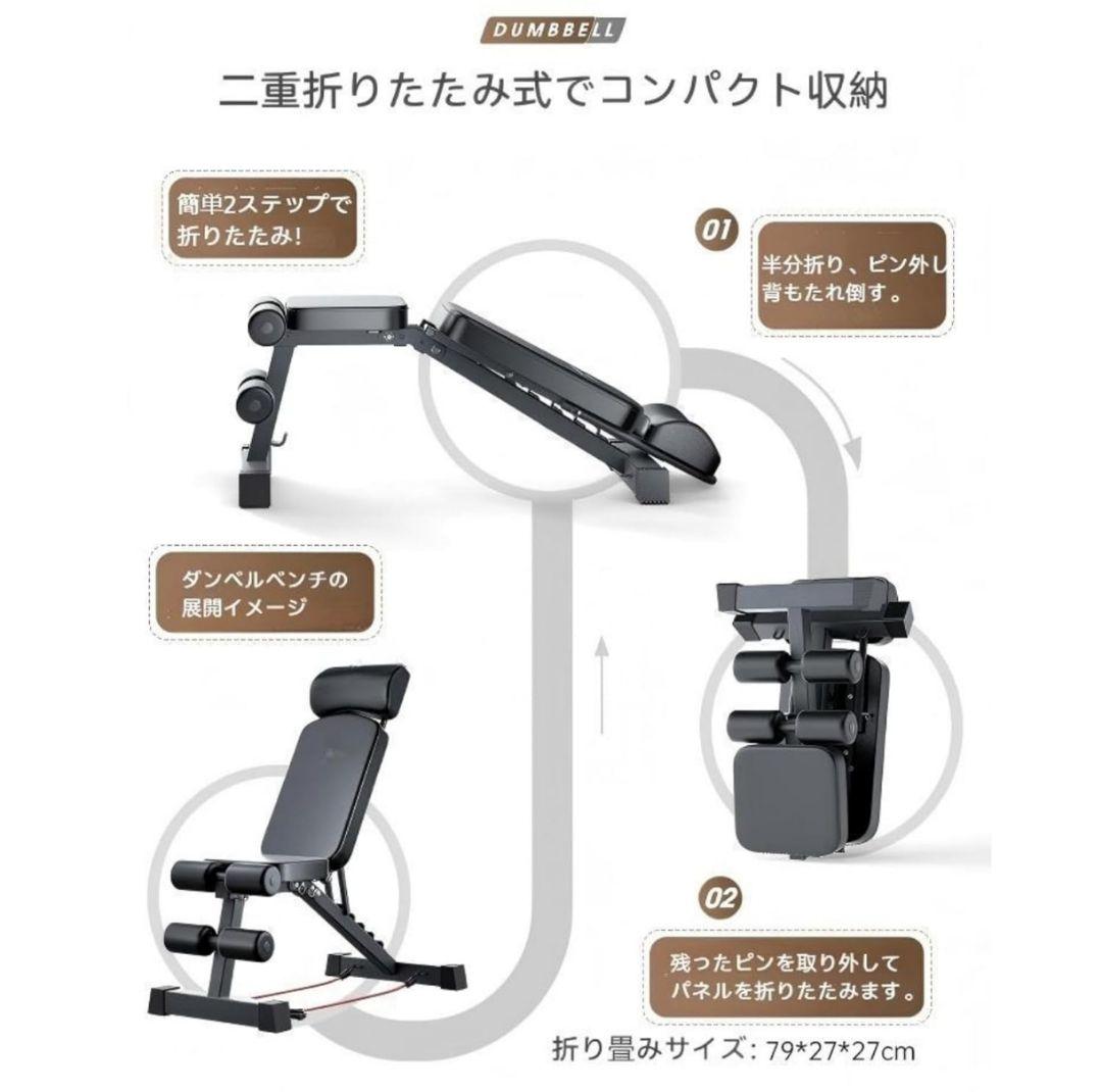 トレーニングベンチ ベンチプレス台折り畳み コンパクト 角度調整フラット 筋トレ