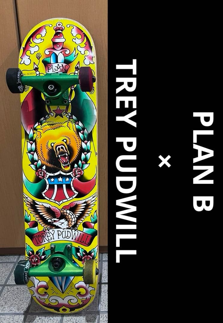 スケボー　PLANB トーリ・パドウィル　コラボ　かっこいい　クマ 熊　黄色