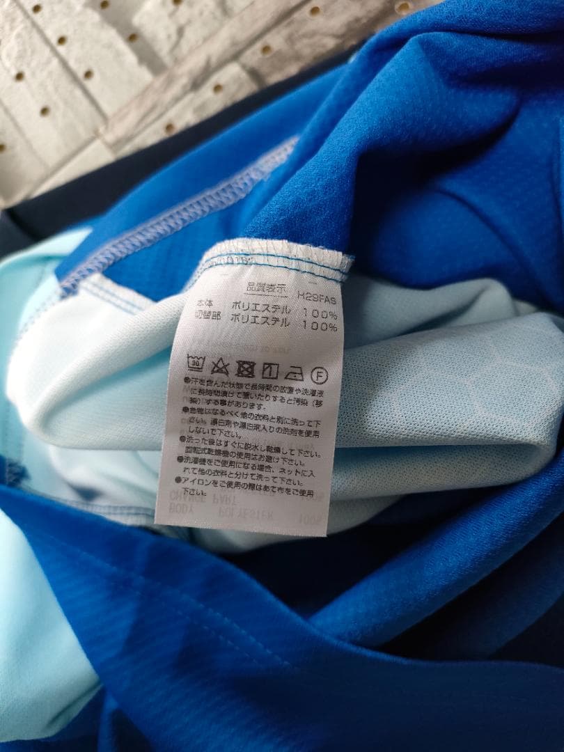 YONEXポロシャツ ブルー系グラデーション ハニカム柄 バドミントン テニス