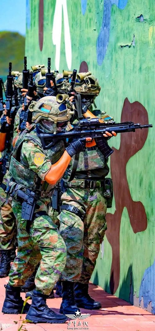 実物　中国人民解放軍空挺部隊21式迷彩戦闘服用パッチセット 5点