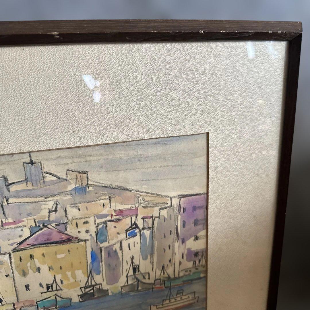 ヴィンテージ水彩画 Marseille 1957 H. Oginuz
